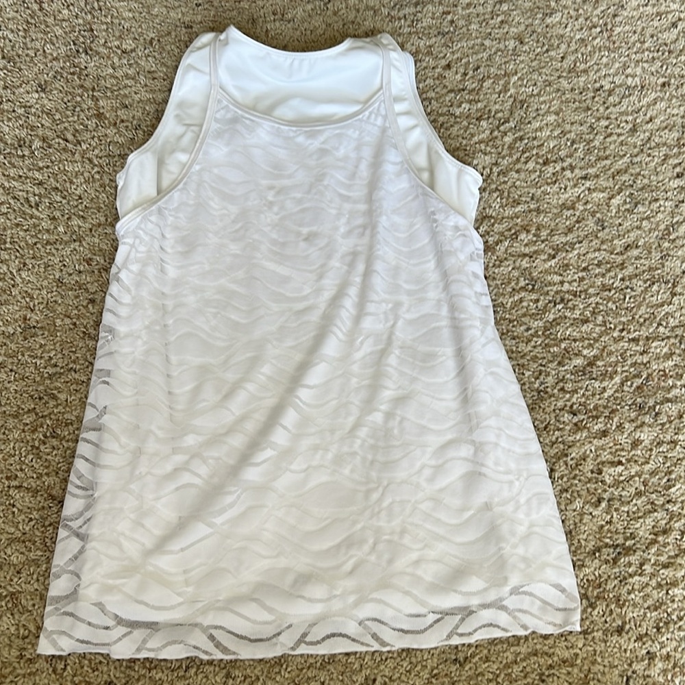 White Patterned Tank Top - Picture 7 of 8